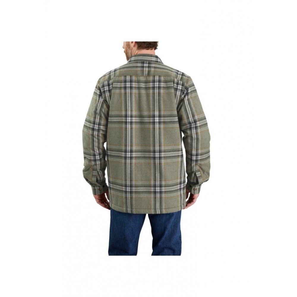 carhartt105430basilgreenflannelsherpalinedshirtjac 33